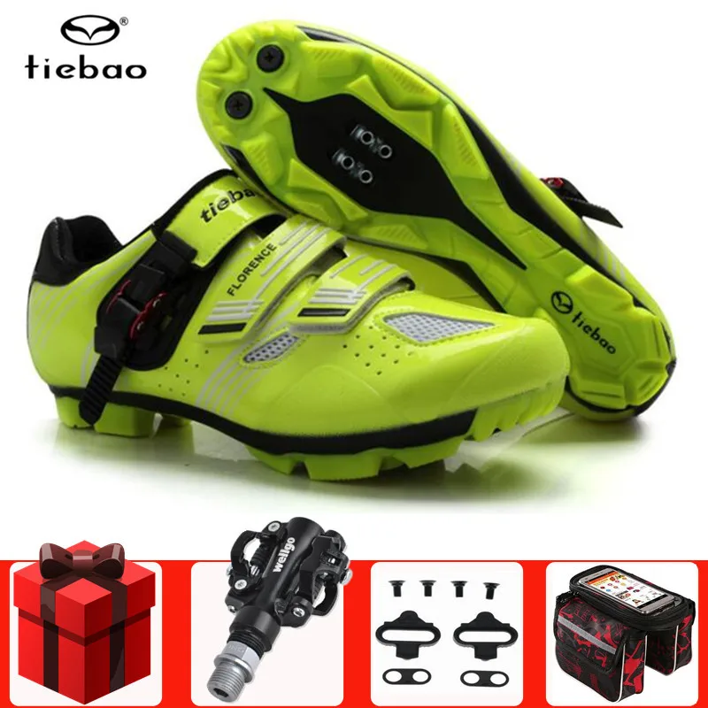 

Tiebao cycling shoes sapatilha ciclismo mtb mountain bike add SPD pedals cleat set cycling sneakers bicycle self-locking shoes