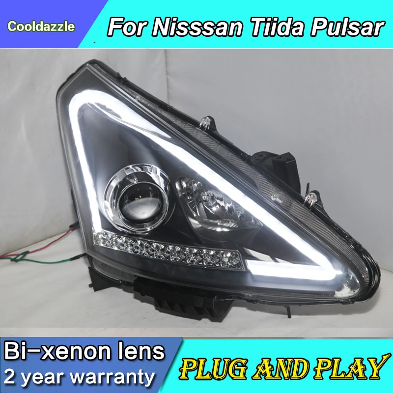 Для NISSAN Tiida Pulsar светодиодный налобный фонарь Ангельские глазки фары 2011 2012 2013 2014 2015