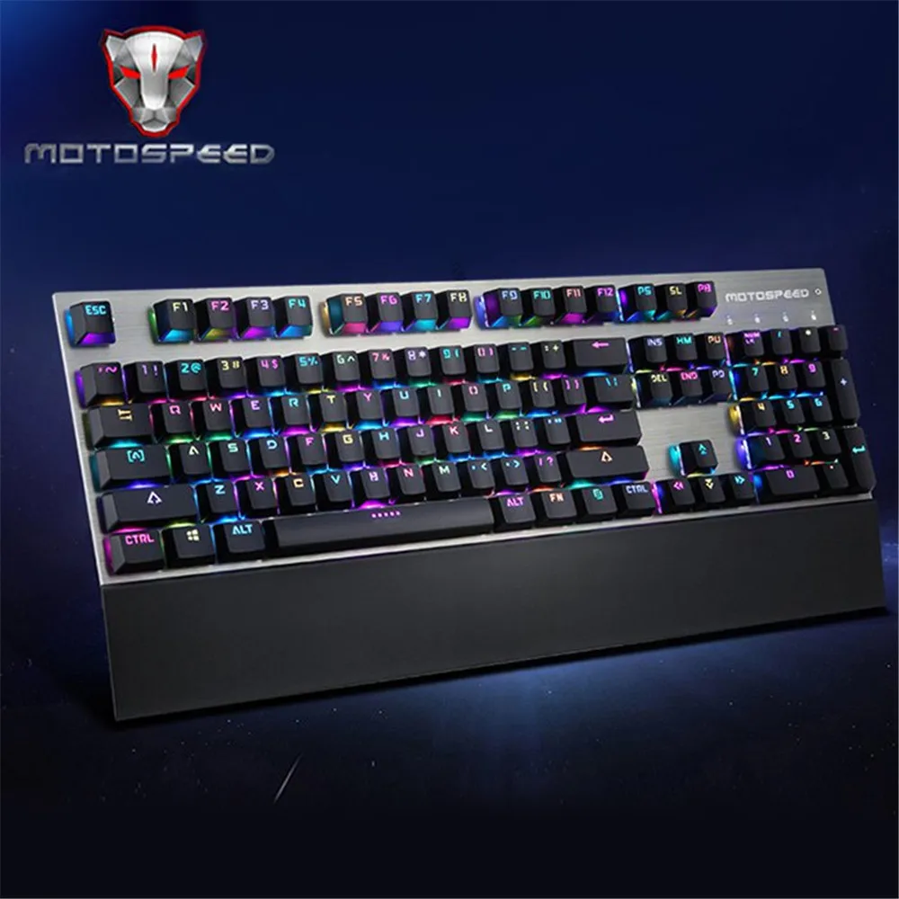 Motospeed CK108 104 клавиш Механическая проводная клавиатура с USB профессиональная