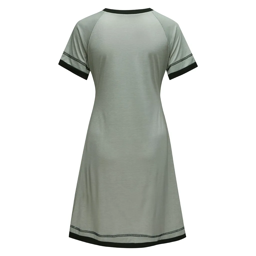Летние женские платья для грудного вскармливания; повседневная одежда с коротким рукавом для новорожденных; одежда для кормления и беременных; Zwanger Jurk 19Mar8