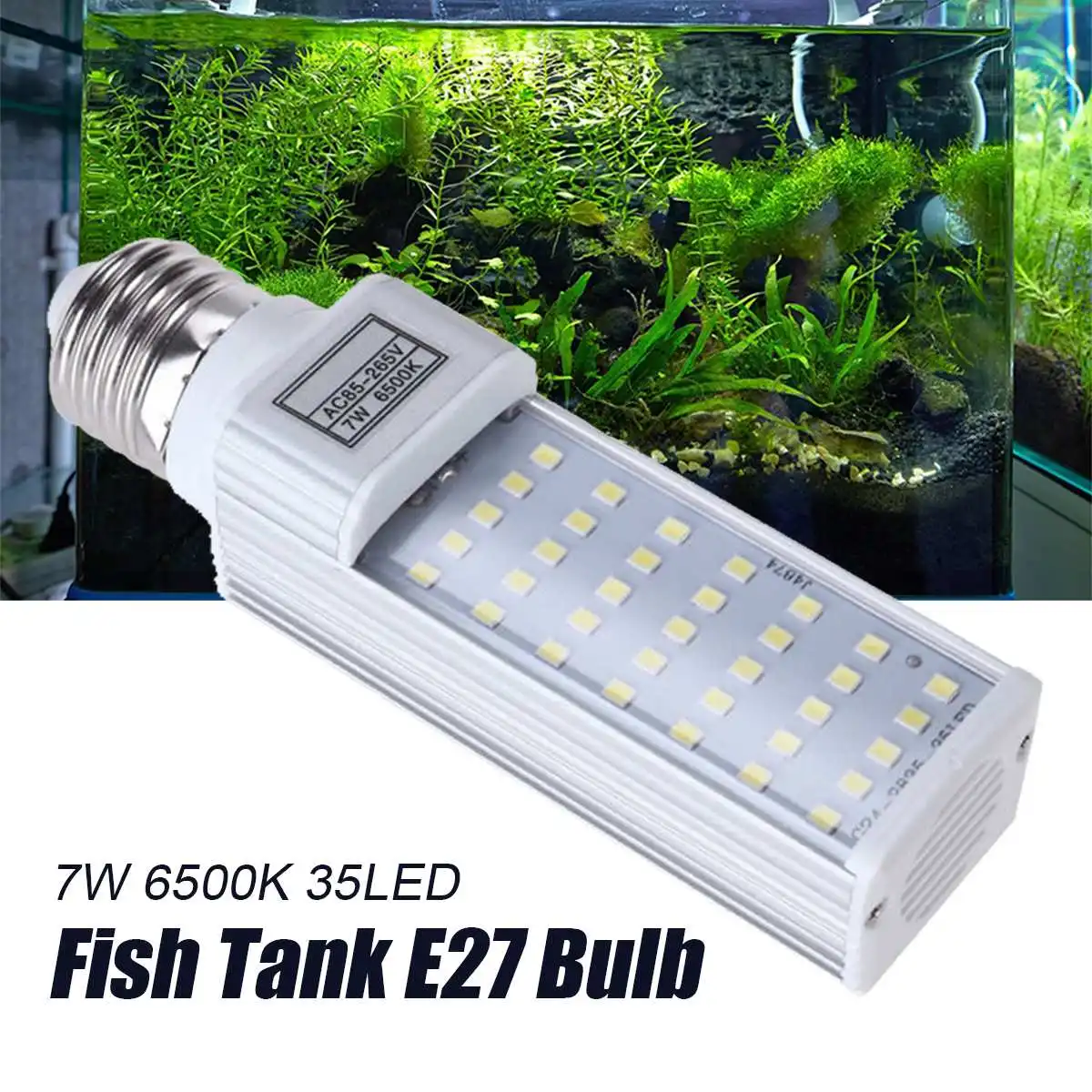 

7W 6500K E27 Bulb Fish Tank 35LED Bulb Bright Light for Turtle Repitle Turtle Lizard Habitat Aquarium Lighting Lamp Replacement