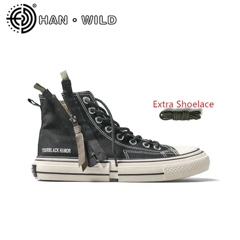 zipper canvas shoes