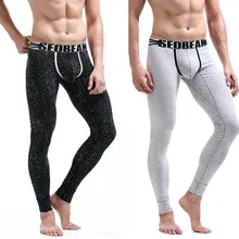 Термо мужские зимние кальсоны с принтом длинное нижнее белье теплые обтягивающие брюки плюс размер низкая посадка длинные брюки хлопковое термобелье для мужчин