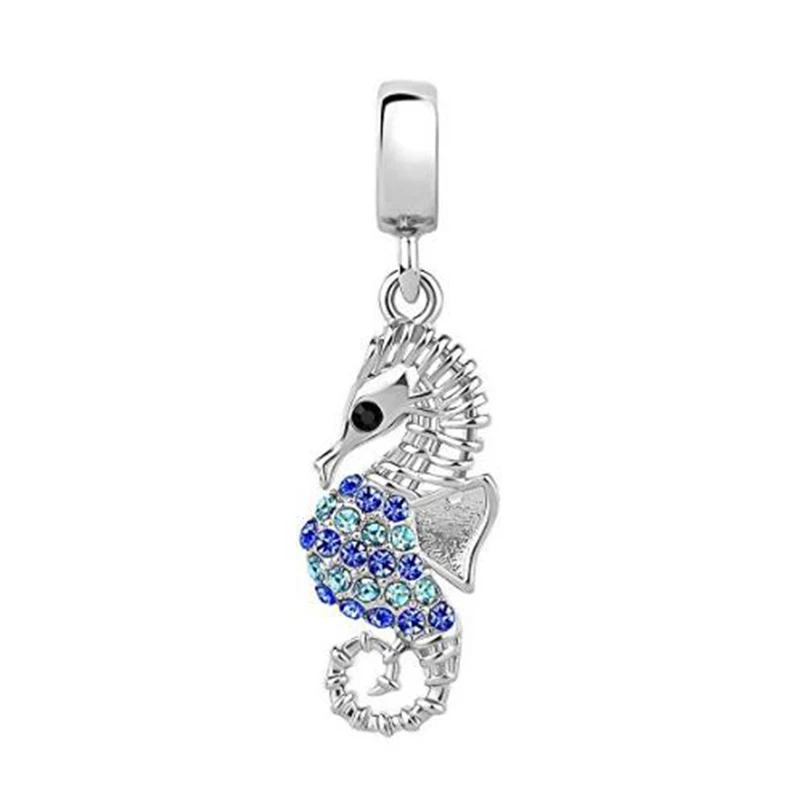 Abalorio colgante de caballito de mar cristal azul, compatible con pulseras Pandora auténticas, fabricación de joyas Diy, San Valentín, novedad de 2022 - AliExpress Joyería y accesorios