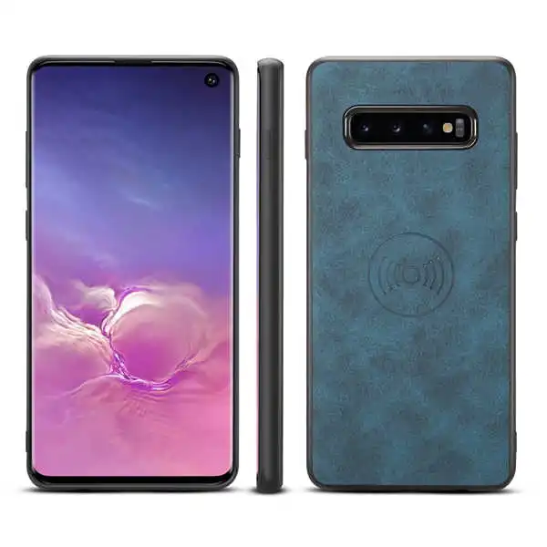 Кожаный чехол на магните для samsung Galaxy S10e 6,5 дюймов поглощения автомобильный подставка для держателя для samsung S10 6,1 дюймов S10 плюс 6,4 дюймов - Цвет: Blue