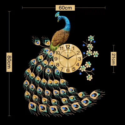 Большой алмаз кварцевые geekcook настенные часы Павлин Европейский современный простой личности Творческая гостиная спальня настенные часы - Цвет: 5