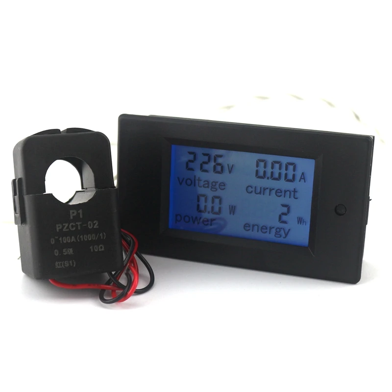 AC 80 260V/100A Цифровой вольтметр Амперметр Ток Напряжение Мощность ватт счетчик