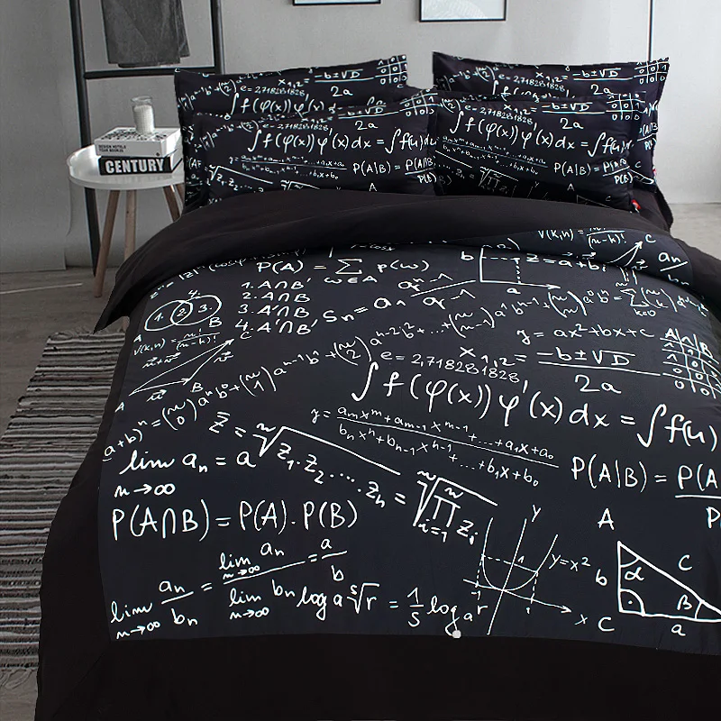 Free Novelty Gift Math Formula Pattern Bedding Set