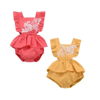 

Cute Baby Clothing Girl Ruffle Solid Color Romper Jumpsuit For Girls Outfits for Newborn Infant Children Clothes Kid Clothing