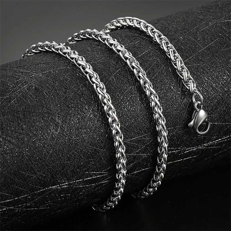 AZIZ BEKKAOUI 3-6 мм цепочка из нержавеющей стали ожерелья для мужчин и женщин серебряный цвет цветочные корзины цепочки не выцветают ювелирные изделия