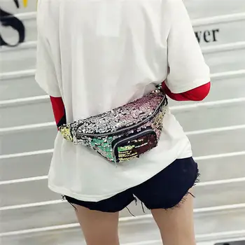 

2019 New Bum Bag Fanny Pack Travel Cool Hip-Hop Sequins Waist Bag Pack for Women Girls