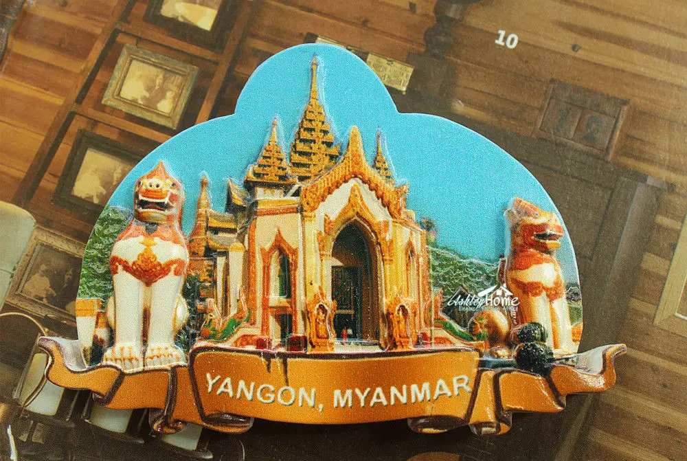 Янгон Бирма туристический сувенир для путешествий 3D декоративный магнит