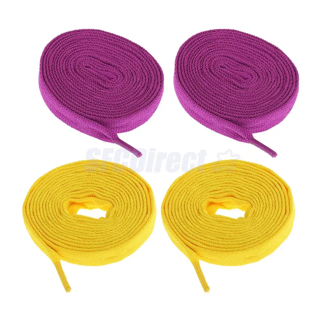 2 Pairs Non-skid Ice Hockey Skates Roller Skate Boots Shoe Laces for Men Women Outdoor Skating Accessories