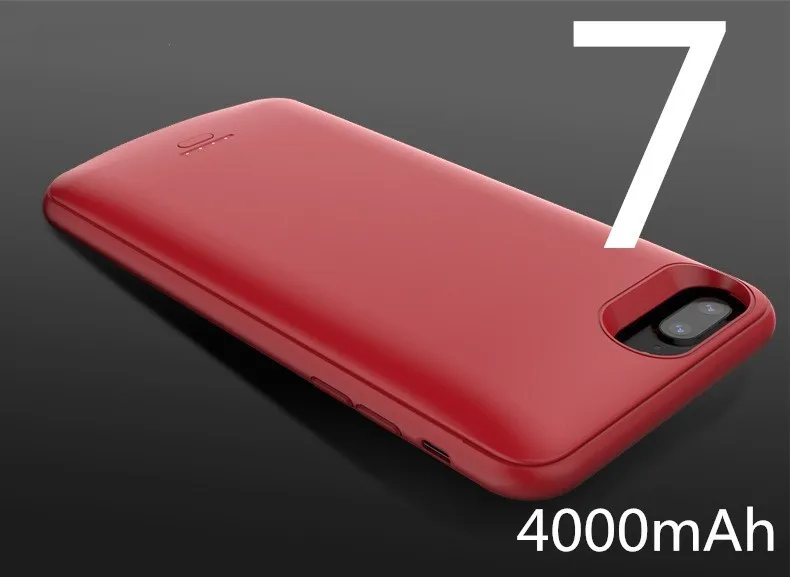 Чехол для аккумулятора 4000 мАч для iPhone 6, 6 s, 7, 8, внешний аккумулятор, чехол для iPhone 6, 6 s, 7, 8, чехол для зарядного устройства, чехол s, поддержка аудио - Цвет: Red 7