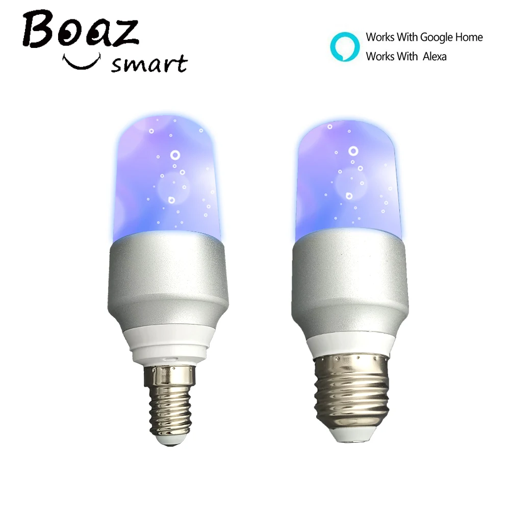 

E14 E27 Bulb RGBW LED Lamp Smart Candle Light Work with Alexa Google Home Assistance IFTTT Voice WIFI APP Control