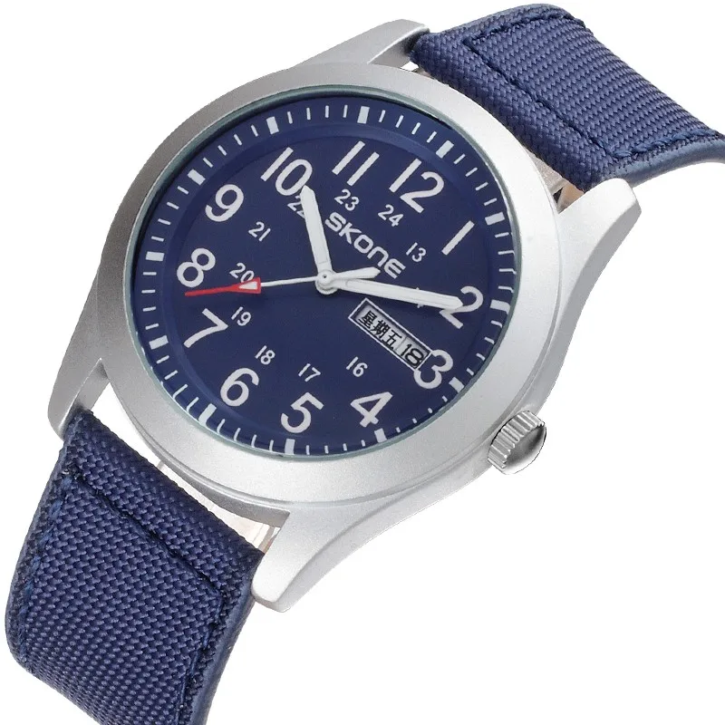 SKONE нейлоновые часы мужские водонепроницаемые спортивные часы мужские военные часы для мужчин часы Аналоговые кварцевые наручные часы Relogio Masculino