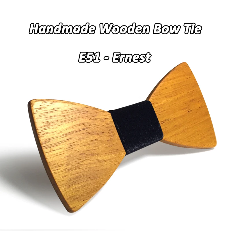 Mahoosive бренд Для Мужчин's деревянная Бабочка бант в качестве аксессуара деловые галстуки деревянный лук галстук-платок - Цвет: E51