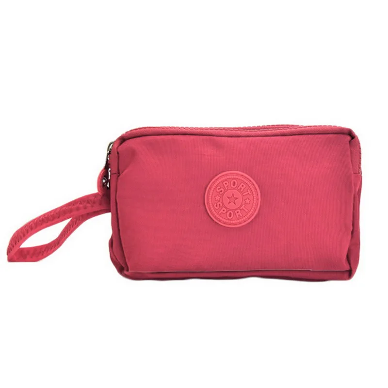 Женская сумка для мобильного телефона, три-короткий кошелек с застежкой-молнией, кошелек для монет, Молодежный модный стиль - Цвет: Розовый