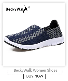 BeckyWalk плетеная обувь ручной работы; женская повседневная обувь; дышащие кроссовки на плоской подошве без застежки; сезон весна-осень; женские лоферы на плоской подошве; WSH2917