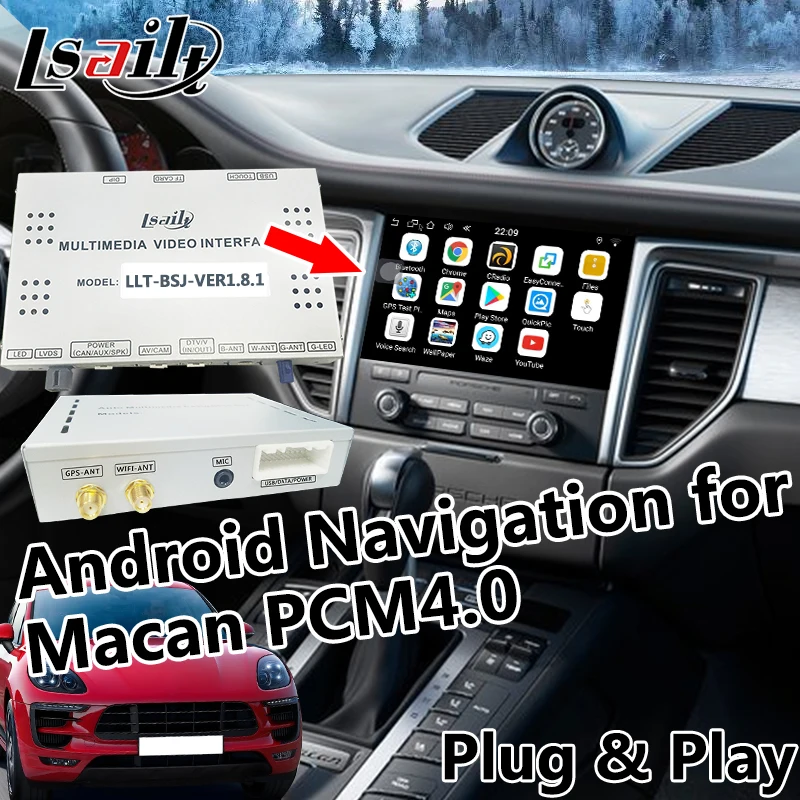 

Android 6.0 Video Interface Car Navigation for Porsche Macan PCM 4.0 support APP, Mirroring , WIFI , GPS Navigation