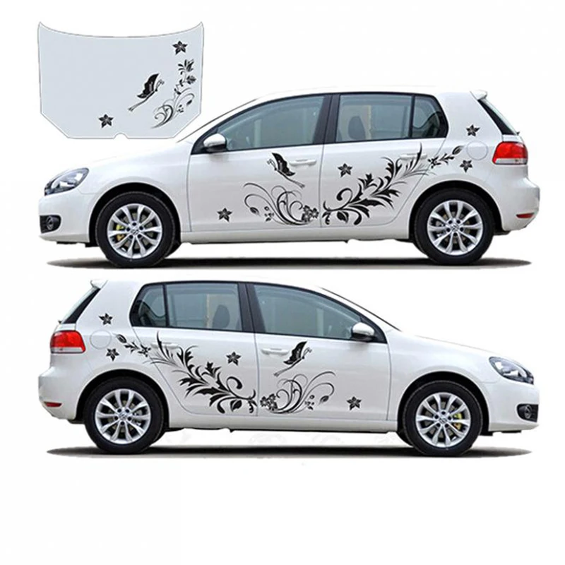 

2Pcs Flower vine Car Whole Body Graphic Decal Sticker Vinyl Styling Universal