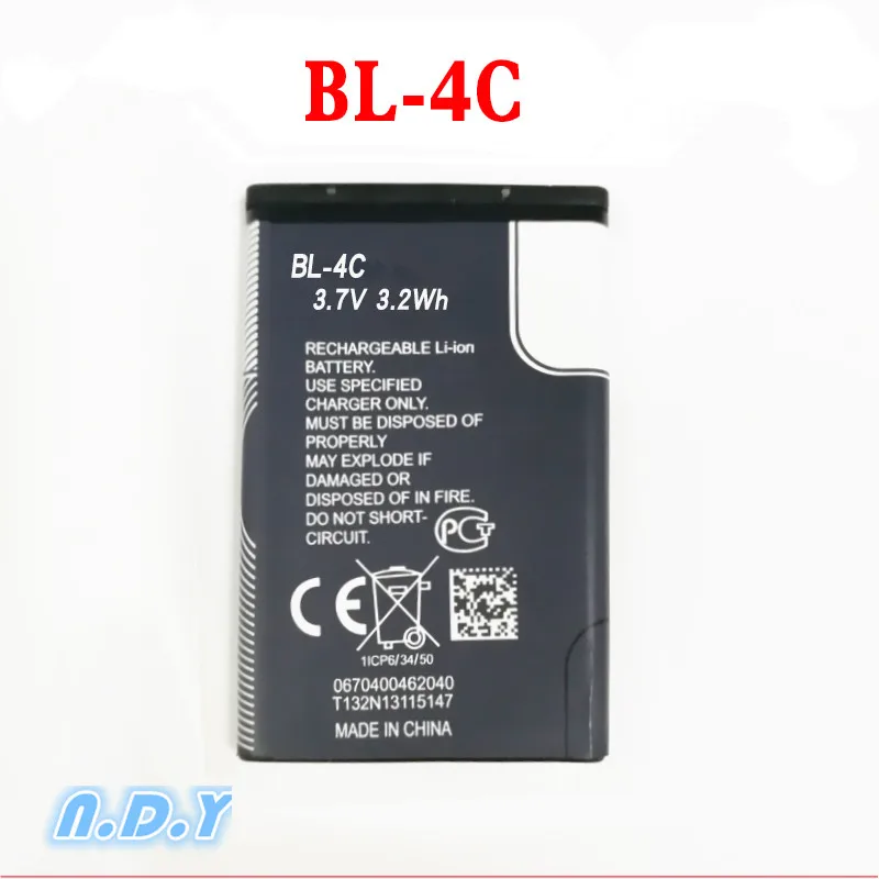 Оригинальный BL-4C BL 4C Li-Ion Батарея для Nokia 6100 6300 6125 6136S 6170 6260 6301 7705 7200 7270 8208 BL4C |