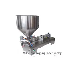 Машина для наполнения пасты с одним соплом, маленький Хоппер, роторный клапан, диапазон 50-500 мл, количественное оборудование для наполнения и упаковки