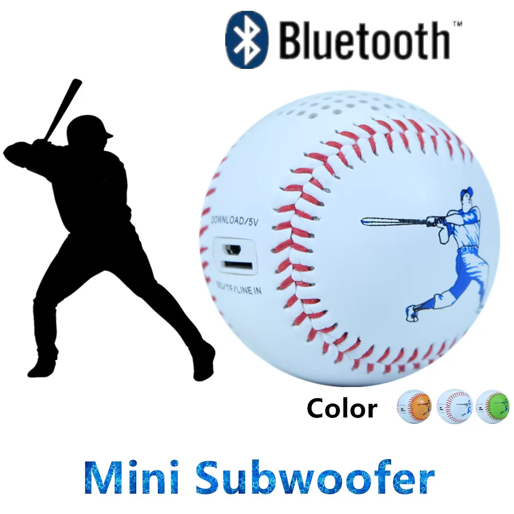 Baseball Bluetooth Speaker Mini Subwoofer built in 600mAh battery