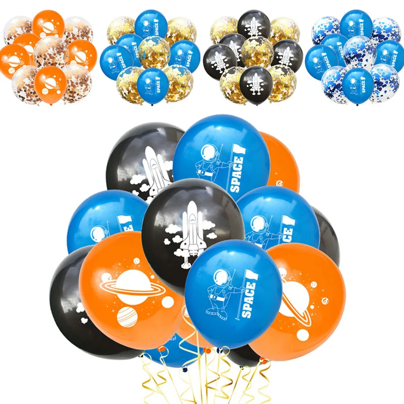 

10 Pcs 12inch Space Astronaut Latex Balloons Confetti Balloon For Kid's Birthday Party Decoration Space Theme Party Balloons