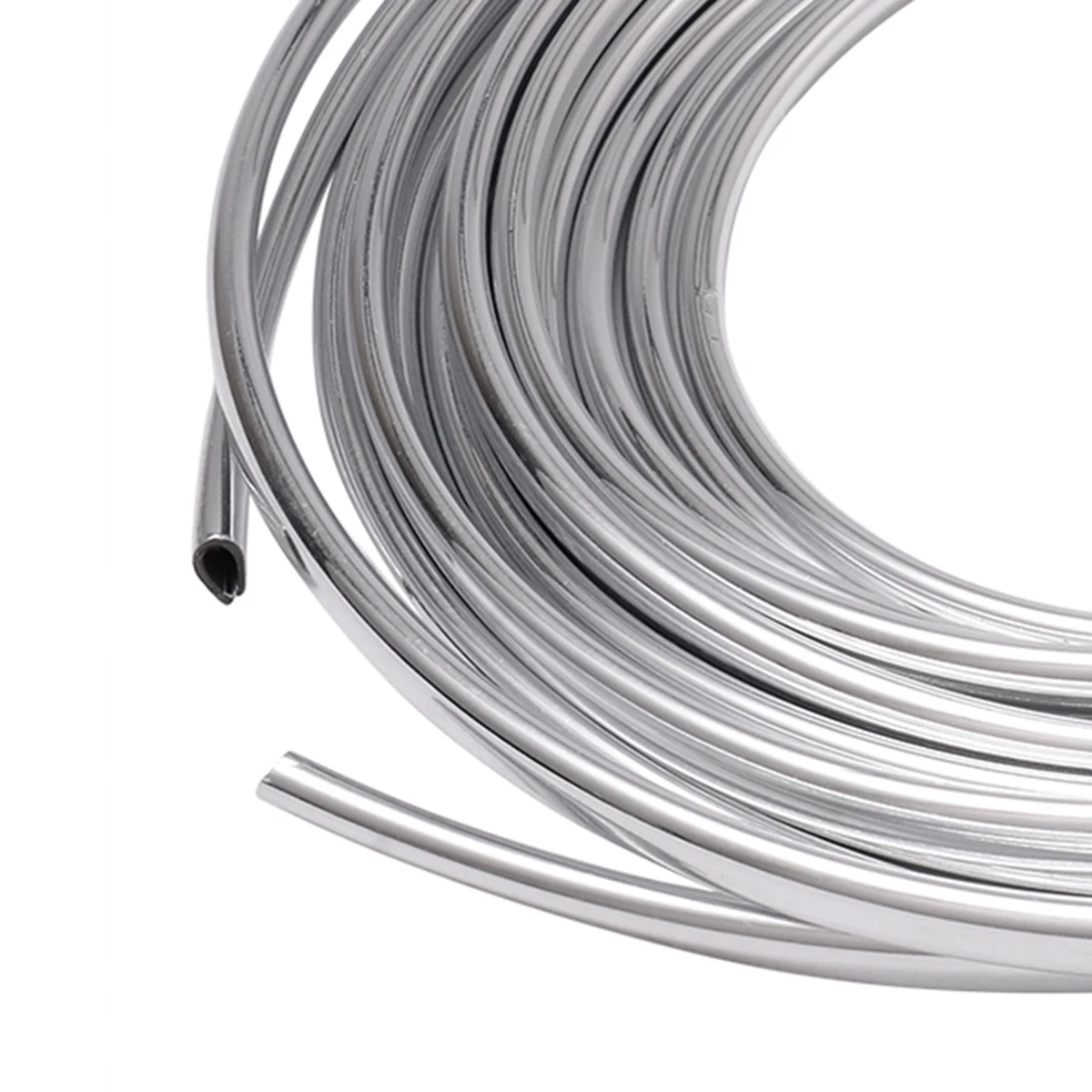 1 Roll 6M Car Chrome Decor Strip Sticker Silver Auto Styling Moulding Trim Strip Auto Body Window Exterior Decoration