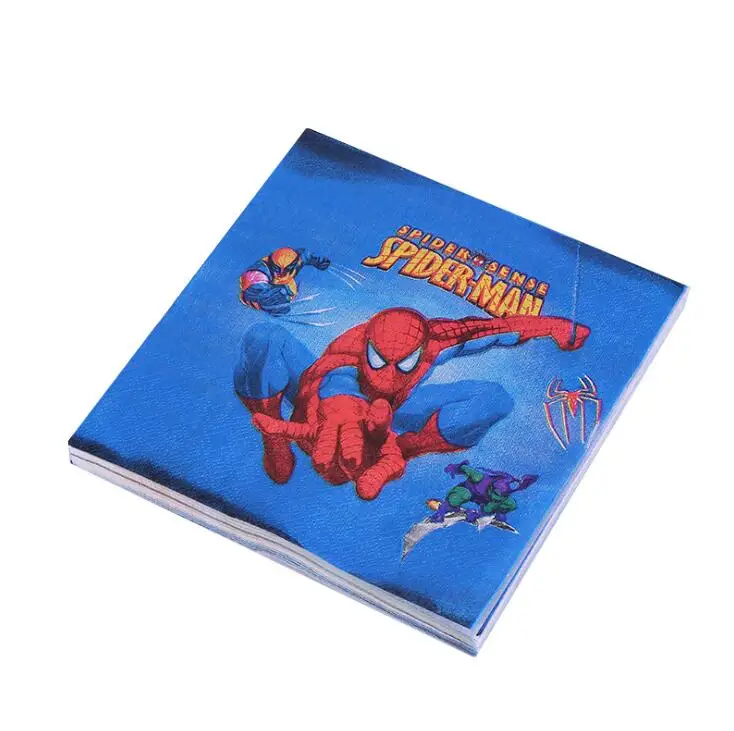 1 упаковка мультфильм на тему Человека-паука вечерние принадлежности бумажные салфетки детские вечерние украшения на день рождения Детские вечерние принадлежности