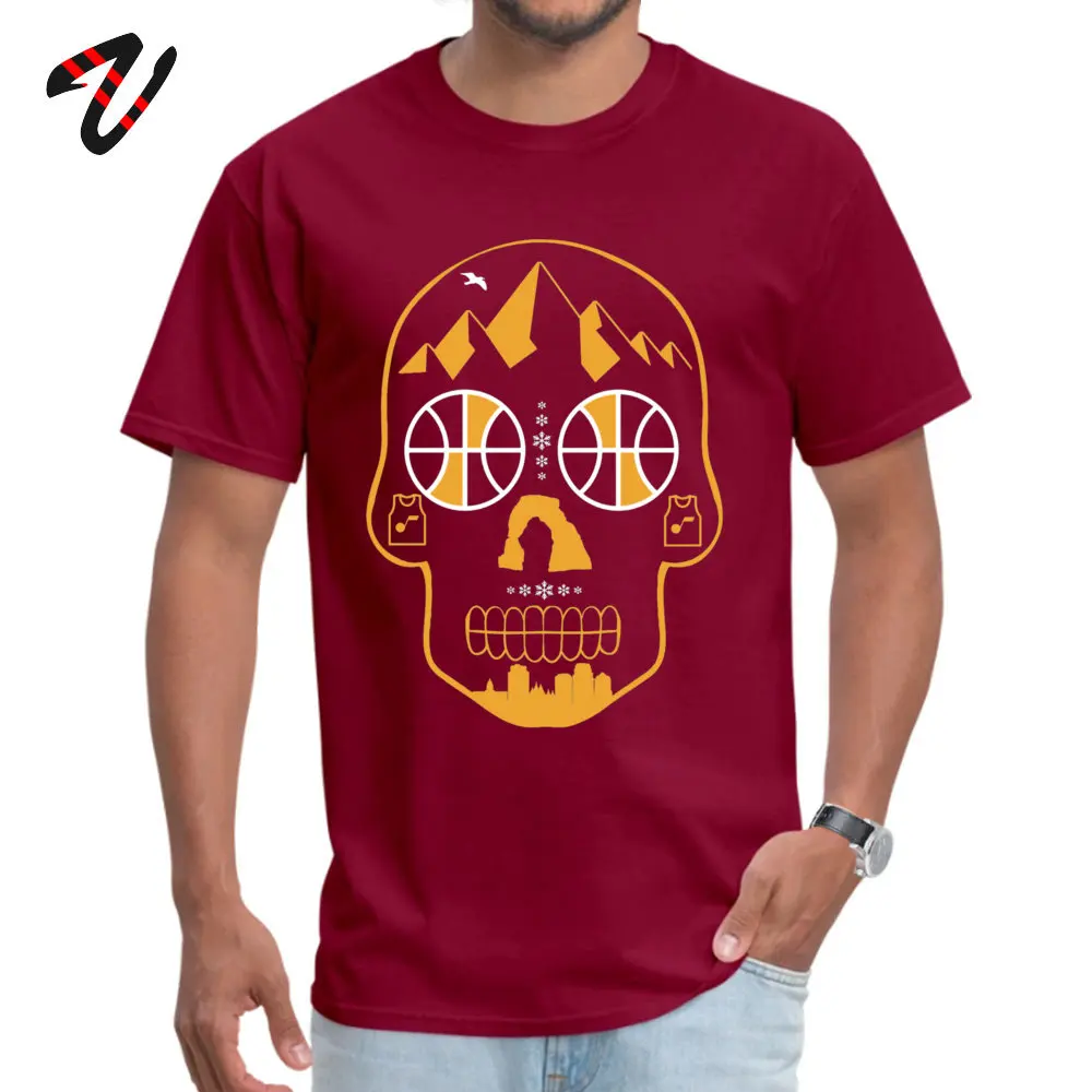 Utah Sugar Skull Personalized Short Sleeve Tees Summer Fall O-Neck 100% Cotton Men T-Shirt Personalized Clothing Shirt 2018 New Utah Sugar Skull10661 maroon