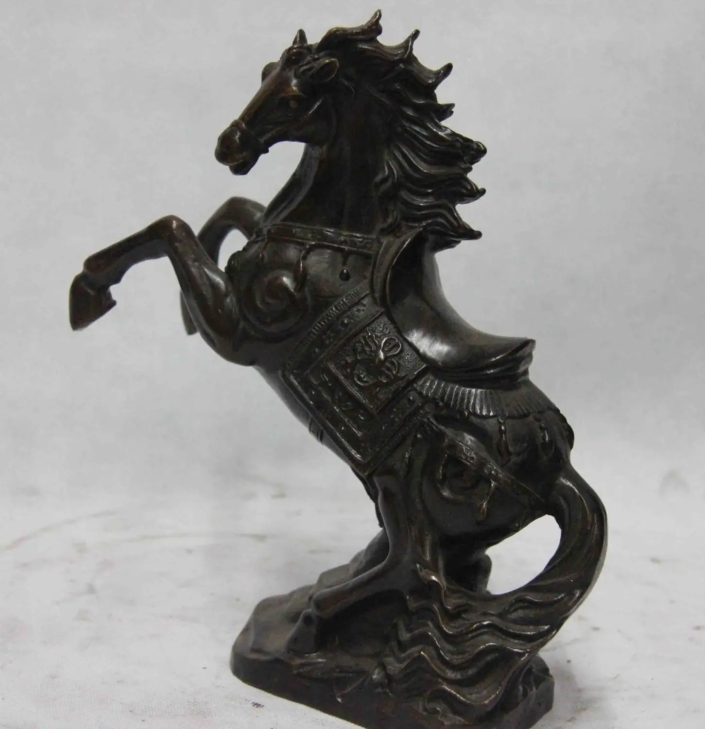 

Chinese Royal Palace Copper Bronze Feng Shui Lucky Wealth War Horse Steed Statue SD 506