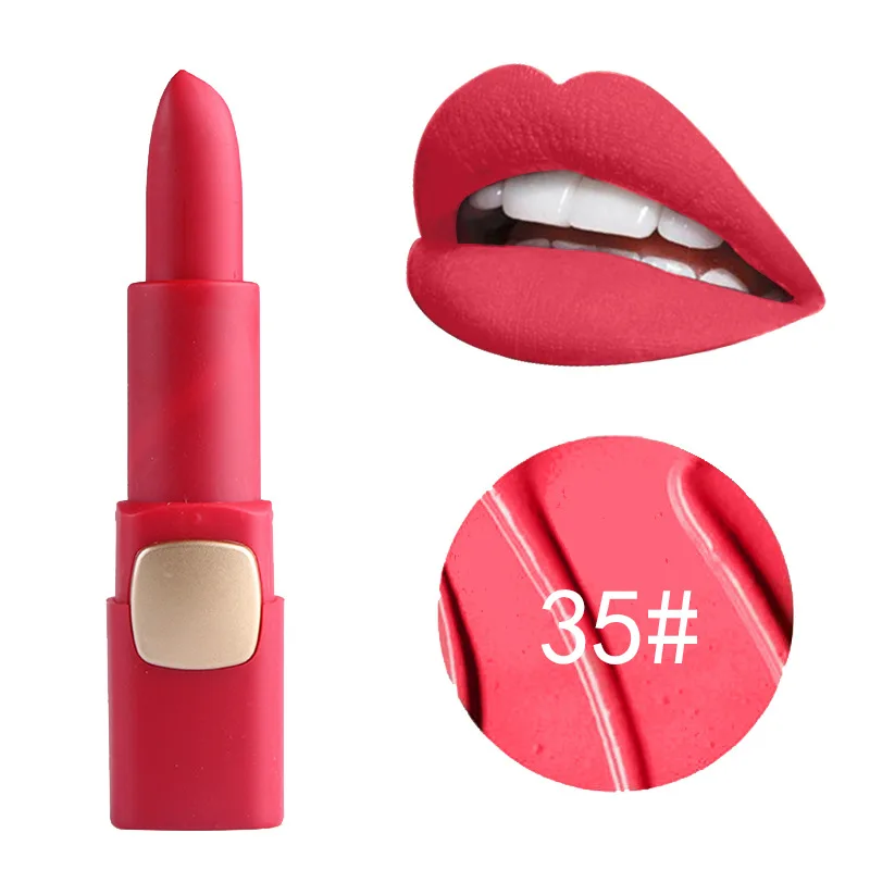 Miss Rose Matte Lipstick Cosmetics Makeup Waterproof Lips Moisturizing Easy To Wear Make up Lip Sticks Gloss Lipsticks - Цвет: 35 Passion