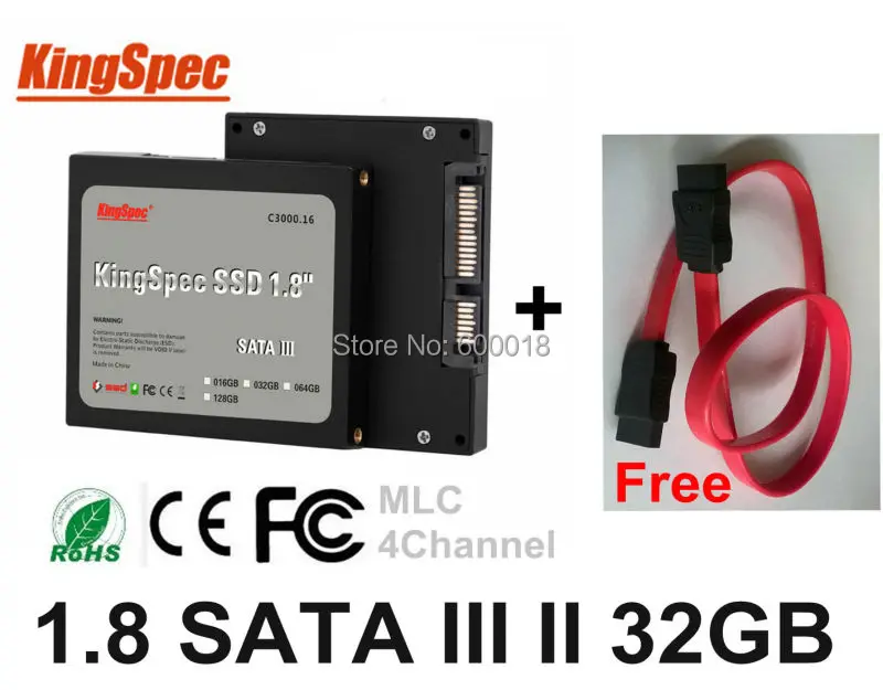 L Бренда Kingspec 1.8 &quot2 5-дюймовый SATA III II SSD 32 ГБ 4-канальный HDD Твердотельный Диск
