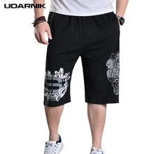 Большие размеры XL-6XL мужские хлопковые свободные шорты летние до колена эластичная талия тонкий фитнес шорты черный серый 200-A200