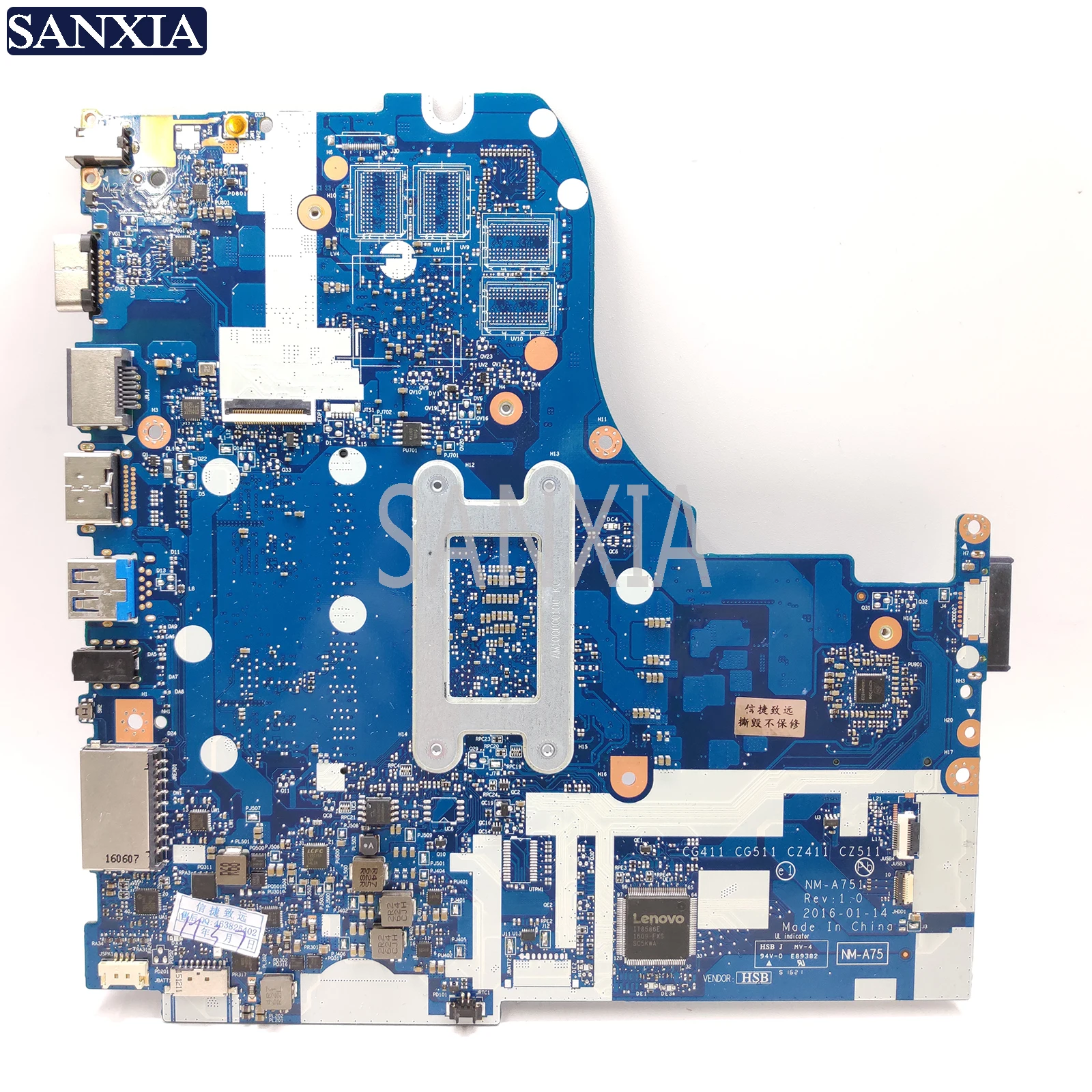  KEFU NM-A751 Laptop motherboard for Lenovo 310-14ISK 510-14ISK original mainboard 4GB-RAM I3-6006U 