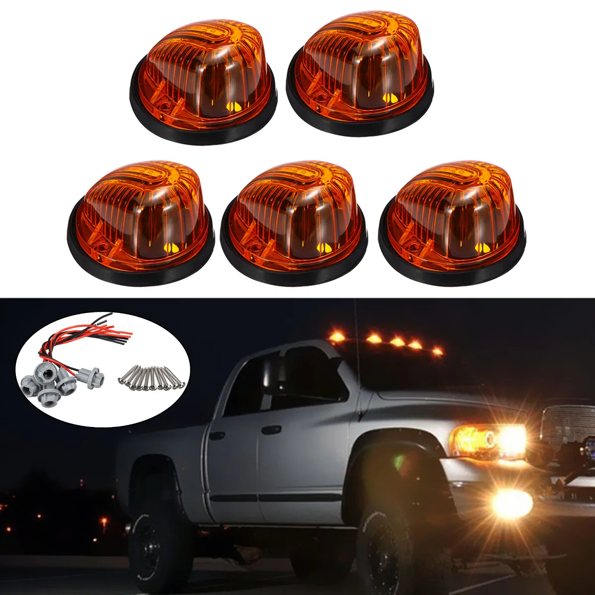 Buy 5PCS ABS Smoke Roof Cab Marker Running Light