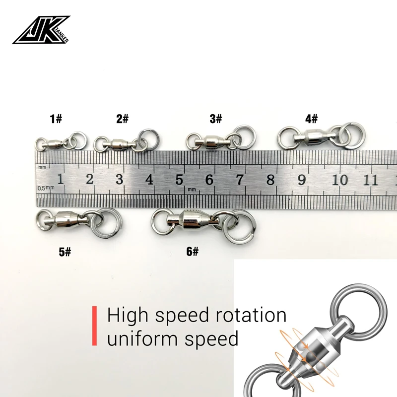 JK 50-200LB сверхмощный шарикоподшипник баррель рыболовный роликовый Поворотный соединитель из нержавеющей стали твердое кольцо
