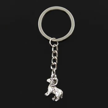 

Fashion 30mm Key Ring Metal Key Chain Keychain Jewelry Antique Silver Color Plated Goat Ram 23x19mm Pendant