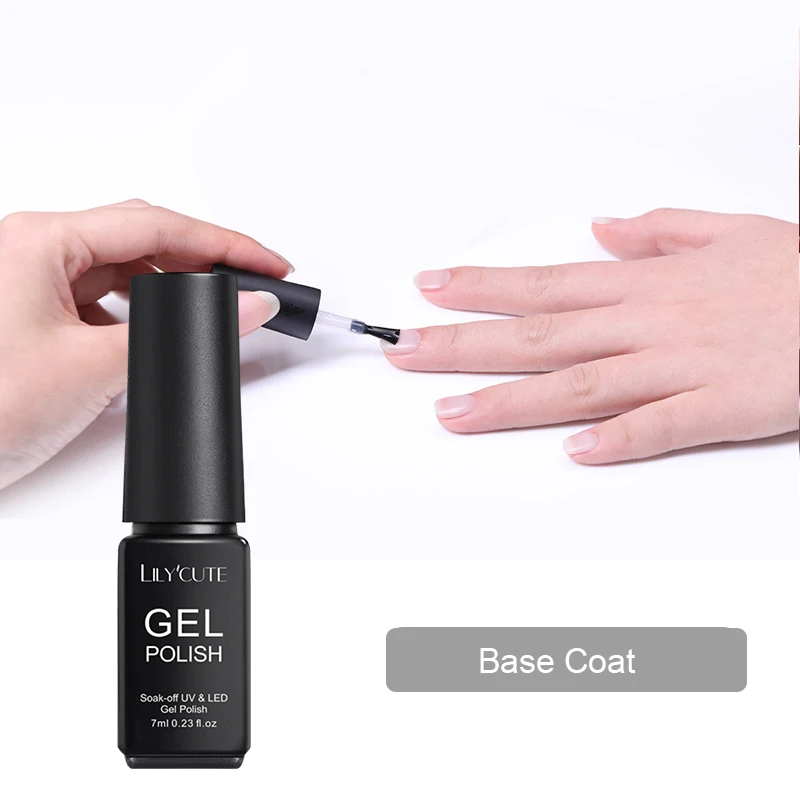 base coat LILYCUTE 7ml Nude Glitter Gel Nail Polish Shimmer Pink Purple Soak Off UV LED Gel Polish Varnish Nail Art Lacquer - Цвет: base coat