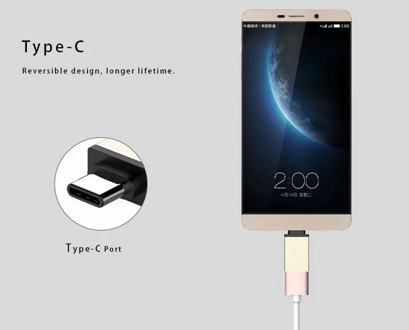 Преходник TypeC на OTG. Адаптер Android, конвертер Usb 2.0. Для Samsung. Тип-C OTG адаптер