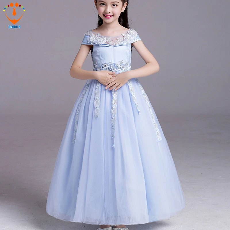  Girls Baby Child Princess Party Pageant Evening Wedding Dress Baby Kids Girls Embroidery Bow Princess Party clothing