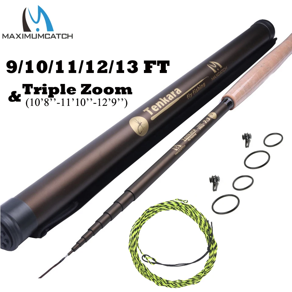 12 13FT 7 3 Telescoping Tenkara Fly Fishing Rod Fast Action 9 Segments Fly Rod