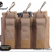 Военные маневры нейлон Тактические чехол ЭМЕРСОН 5,56& пистолет Трехместный Open Top подсумок Койот Браун EM6363CB