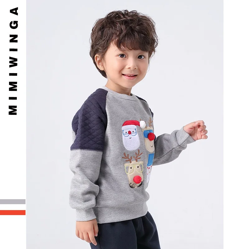 mimiwinga Boys Pullover Sweater Cotton Kids Cartoon Cotton Sweatshirt
