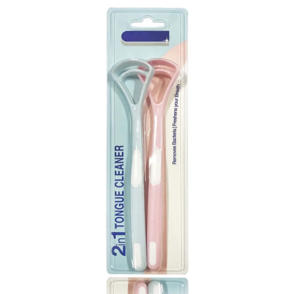 

2pcs Tongue Brush Tongue Cleaner Scraper Cleaning Tongue Scrapers For Oral Care Keep Fresh Breath Dental Care Tongue Clean Tool