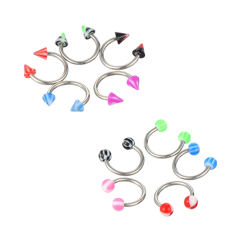 Wholsales Mix 10pcs Body Jewelry Piercing Horseshoe Circular Barbell