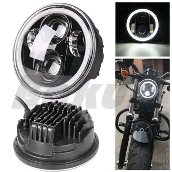 

DOT 5.75 inch LED Headlight Moto Projector LED Driving Light Bulb for motor Davidson Sportster Motorcycle Headlamp Black