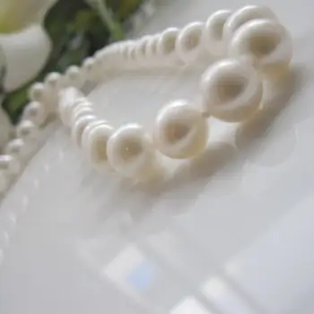 

Women Gift word 925 Sterling real Super white 10-10.5mm round flawless Aurora freshwater pearl necklace Luxury Girls